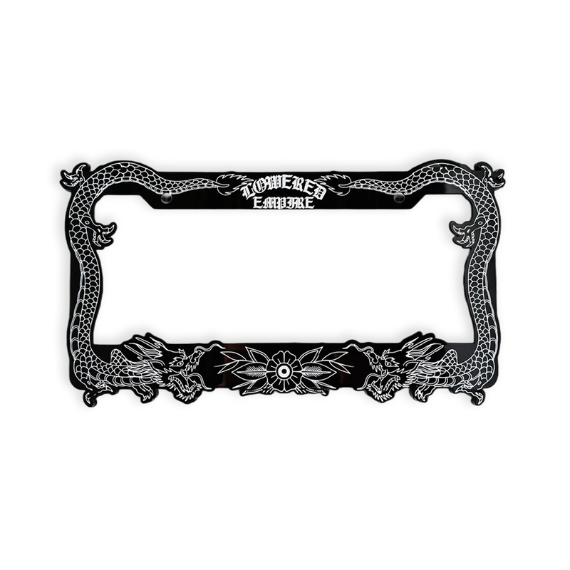 Black Japanese Dragon License Plate Frames