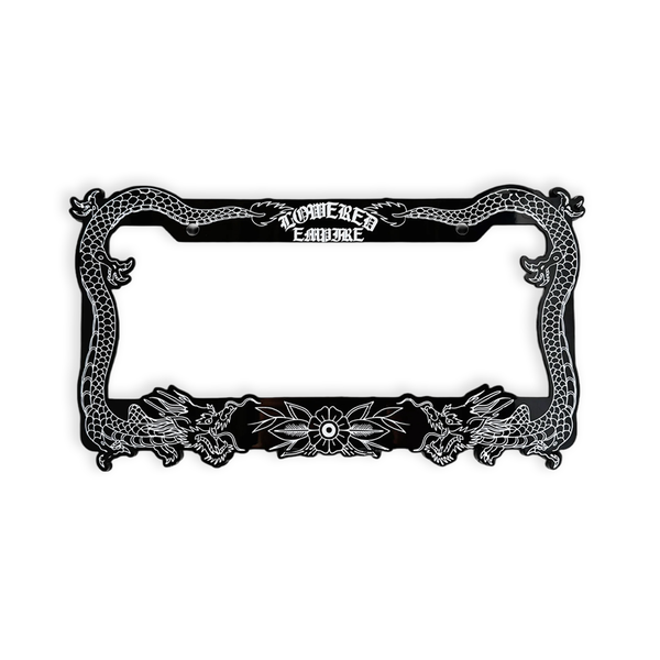Black Japanese Dragon License Plate Frames
