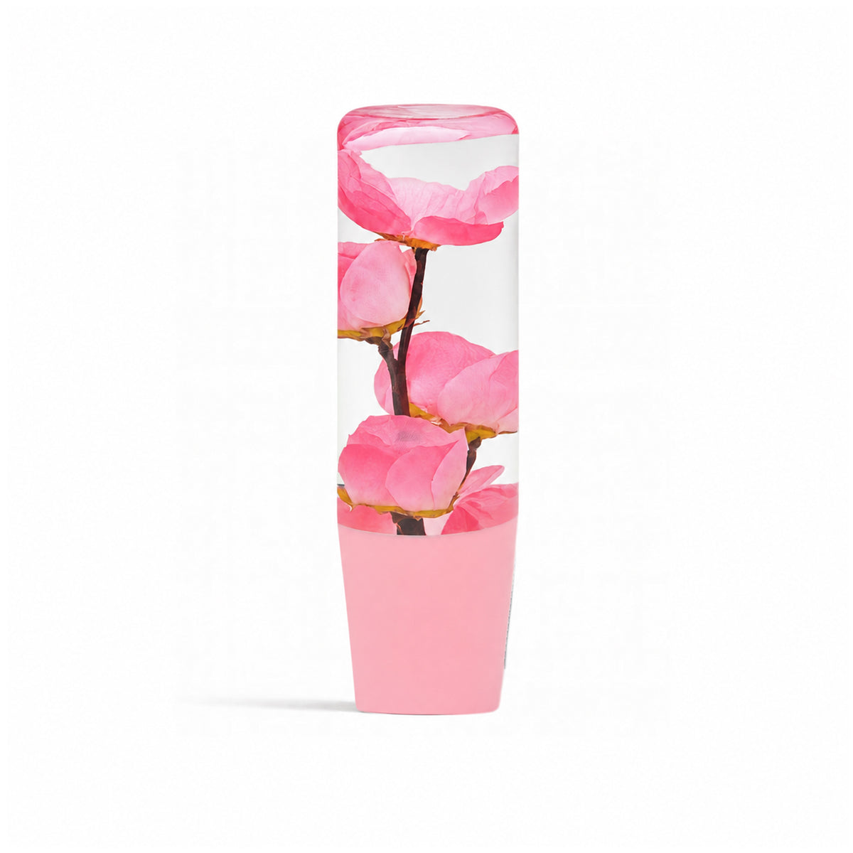 Pink Azalea Flower Shift Knob 6” | Universal Manual Car Shifter