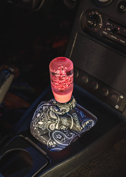 Pink Sakura Clear Flower Shift Knob | Universal Manual Car Shifter