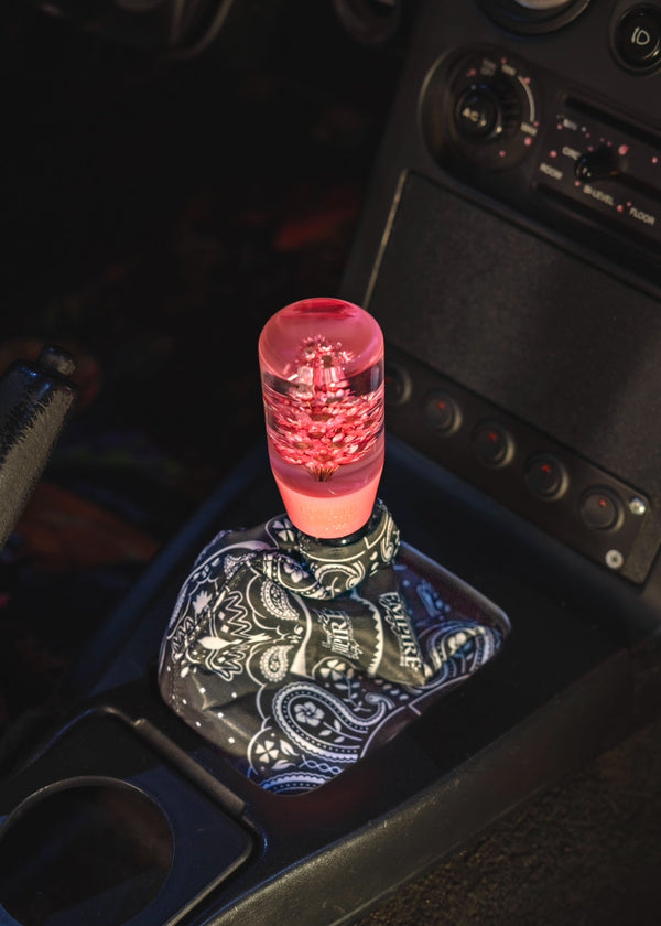 Pink Sakura Clear Flower Shift Knob | Universal Manual Car Shifter