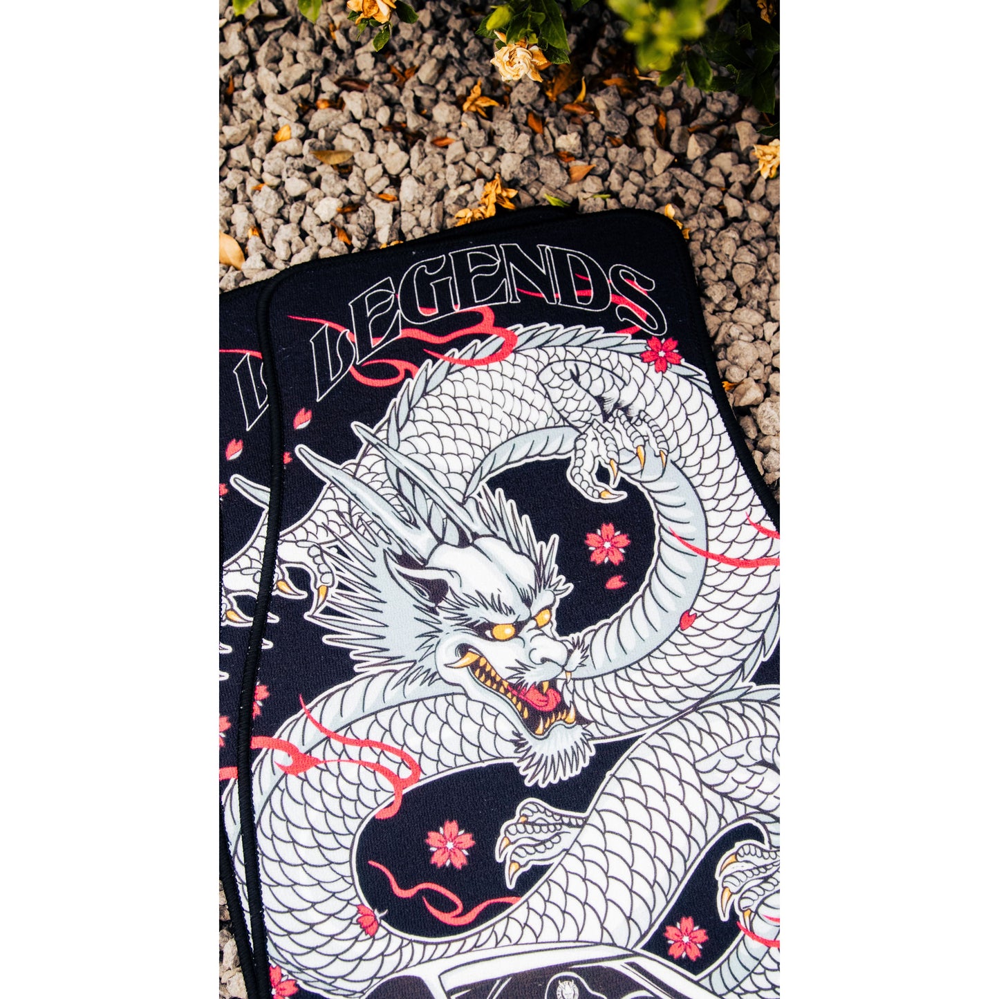 Golden Eyes Japanese Dragon Floor Mats Pair