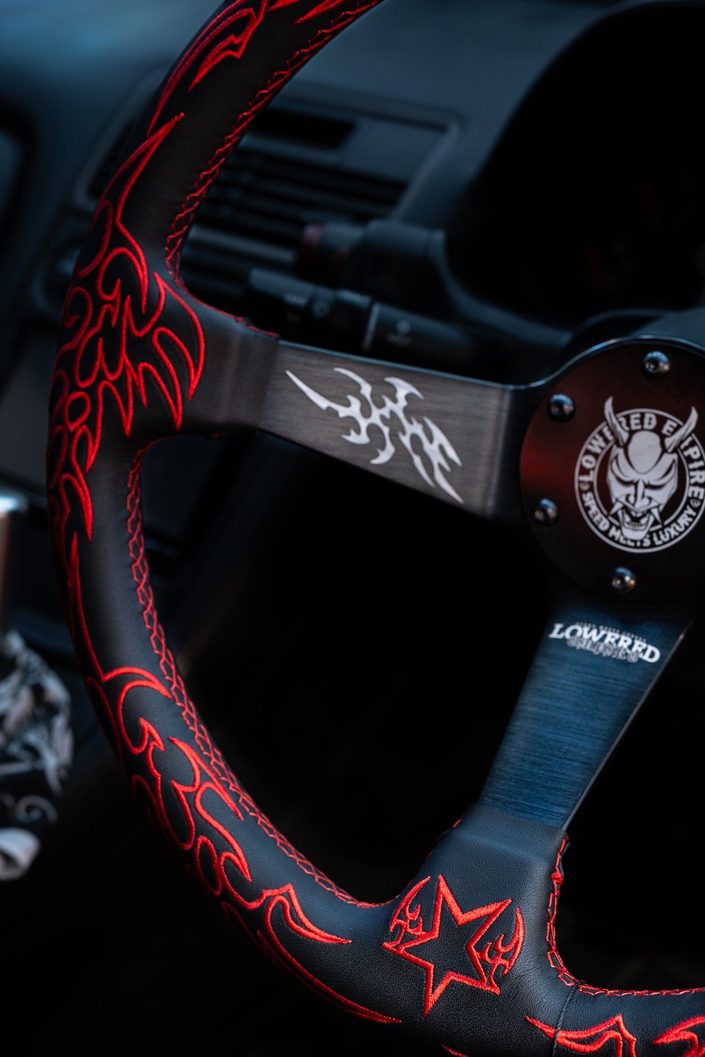 Red Cybersigilism Street CS-5 Steering Wheel 350mm