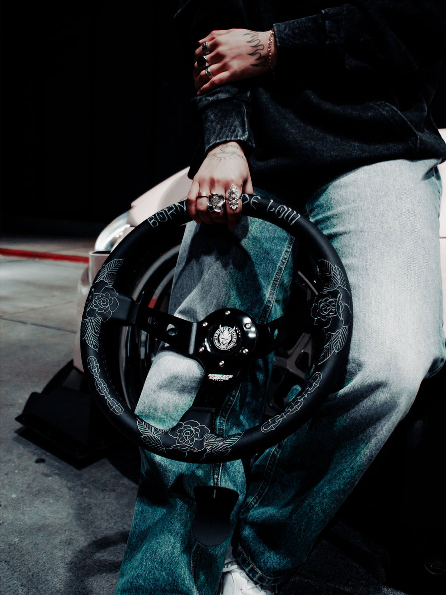 Limited Black Killer Roses 330mm Steering Wheel-