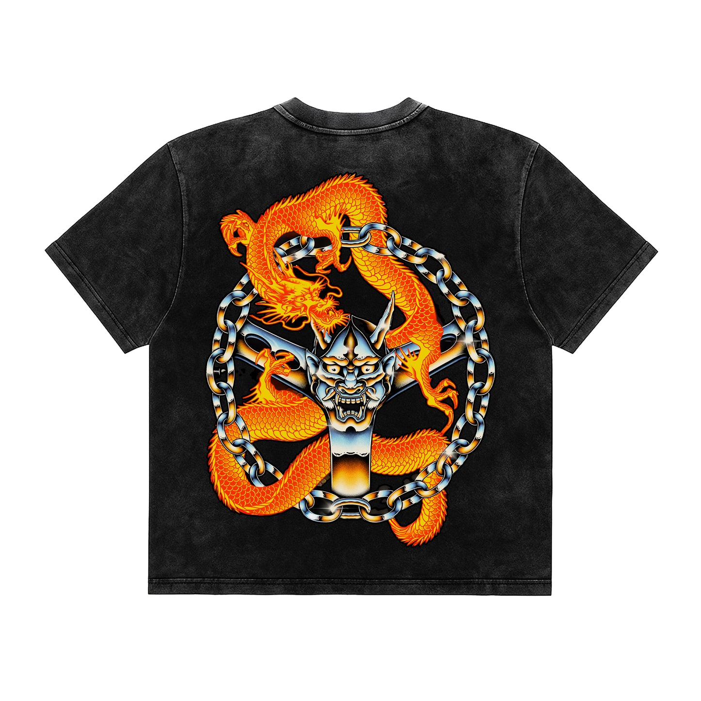 Chained Dragon Acid Wash Vintage Tee – Lowered Empire