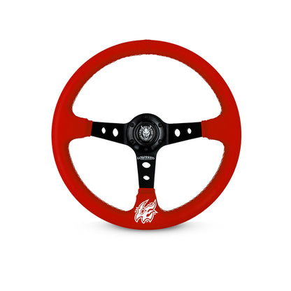 Deep Red Pastel Steering Wheel Collection 350mm PC-4 - Lowered Empire