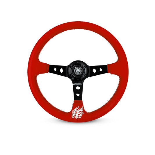 Deep Red Pastel Steering Wheel Collection 350mm PC-4 - Lowered Empire