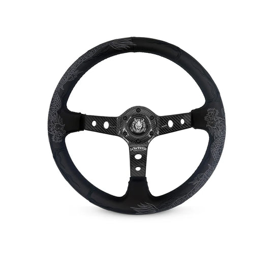 Carbon Black Dragon Steering Wheel 350mm-  Lowered Empire