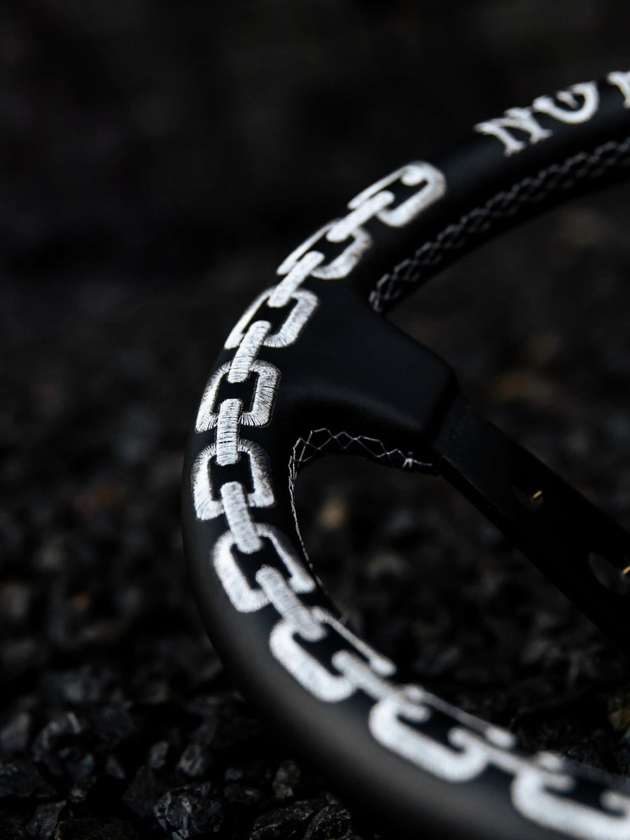 Chromed Chains Leather Steering Wheel