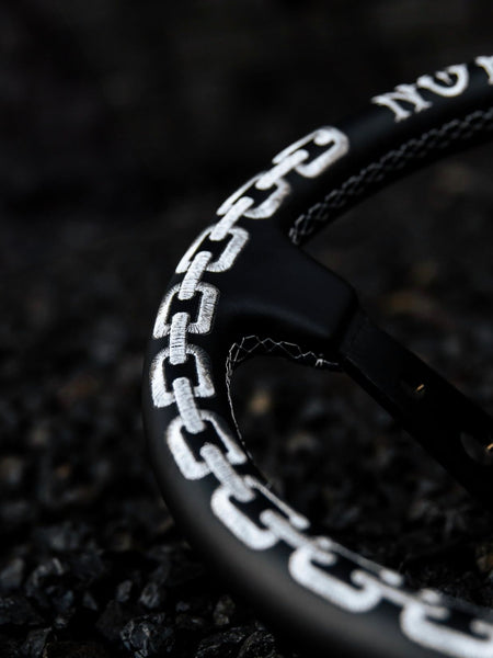 Chromed Chains Leather Steering Wheel