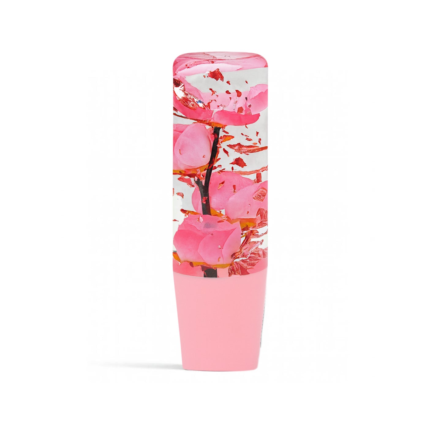 Pink Flaked Azalea Flower Shift Knob 6” | Universal Manual Car Shifter