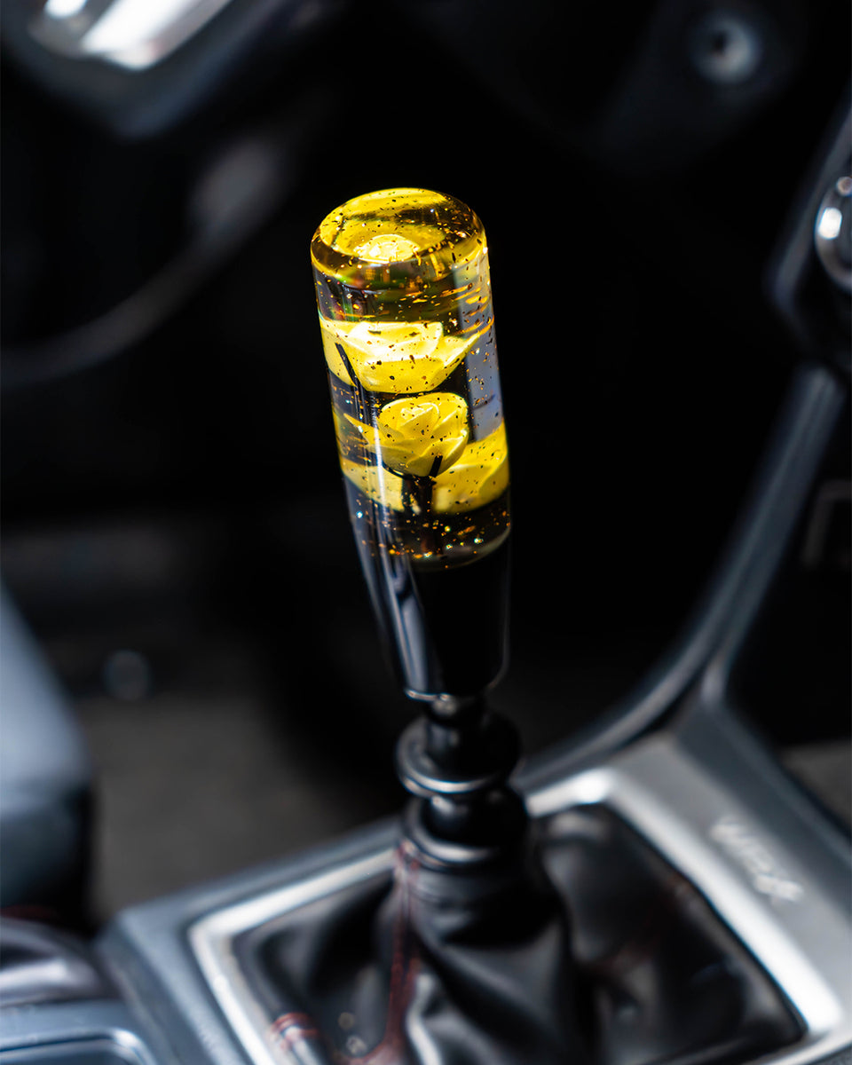 Yellow Clear Roses Shift Knob