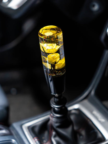 Yellow Clear Roses Shift Knob