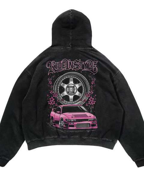 Ride In Style Acid Wash Premium Hoodie