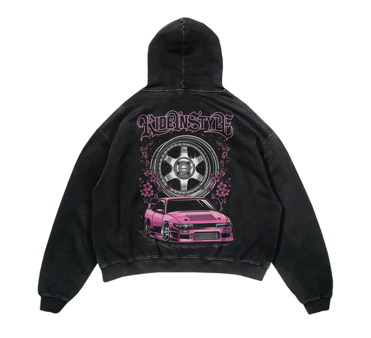 Ride In Style Acid Wash Premium Hoodie
