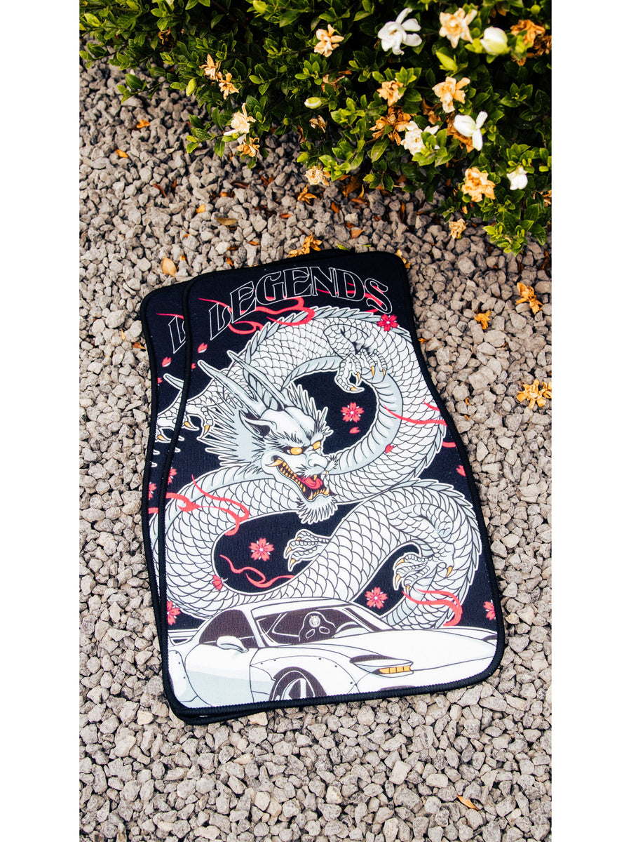 Golden Eyes Japanese Dragon Floor Mats Pair