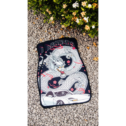 Golden Eyes Japanese Dragon Floor Mats Pair