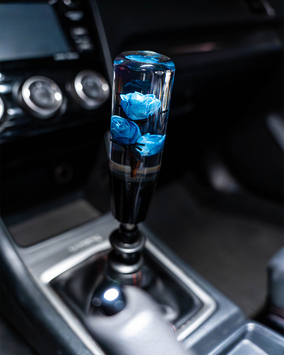 Blue Clear Roses Shift Knob