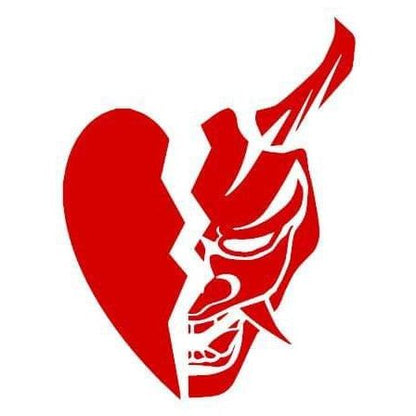 5" Broken Heart Oni Mask Decal Pack of 2 - Loweredempire