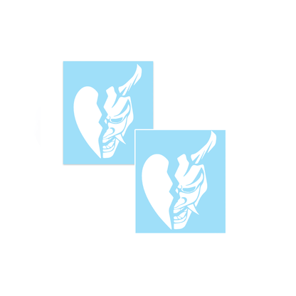 5" Broken Heart Oni Mask Decal Pack of 2 - Loweredempire