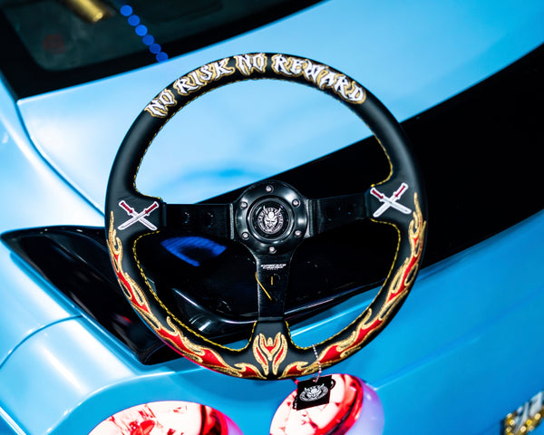 Flame Sword Leather Steering Wheel