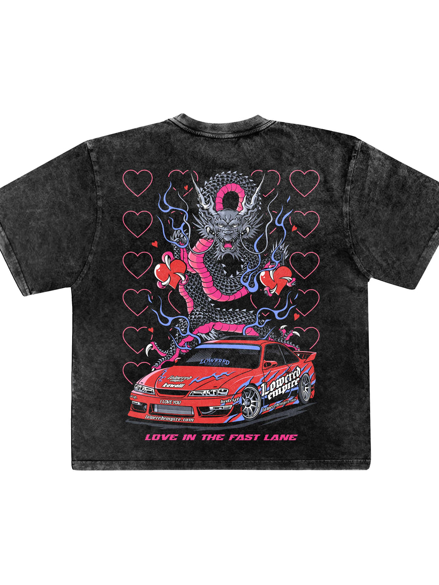 Valentines Fast Lane Vibes: Acid Wash Graphic Tee