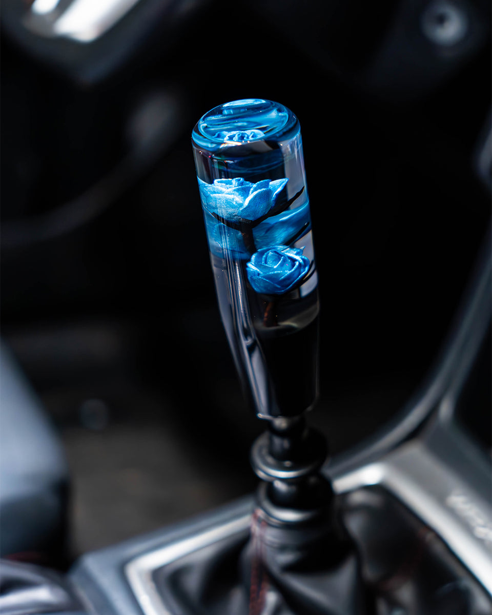 Blue Clear Roses Shift Knob