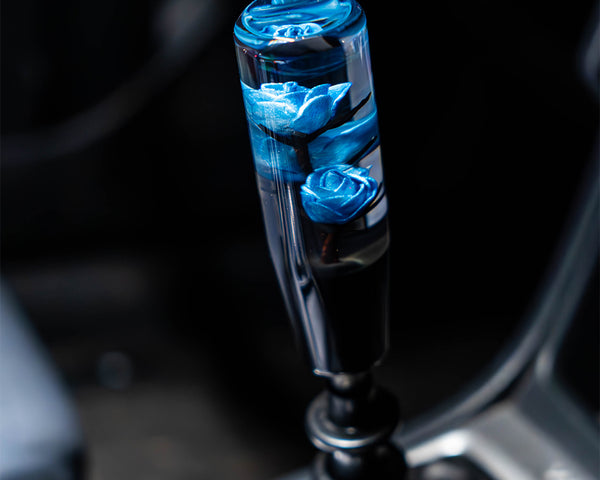 Blue Clear Roses Shift Knob