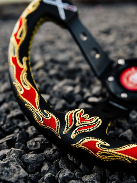 Flame Sword Leather Steering Wheel