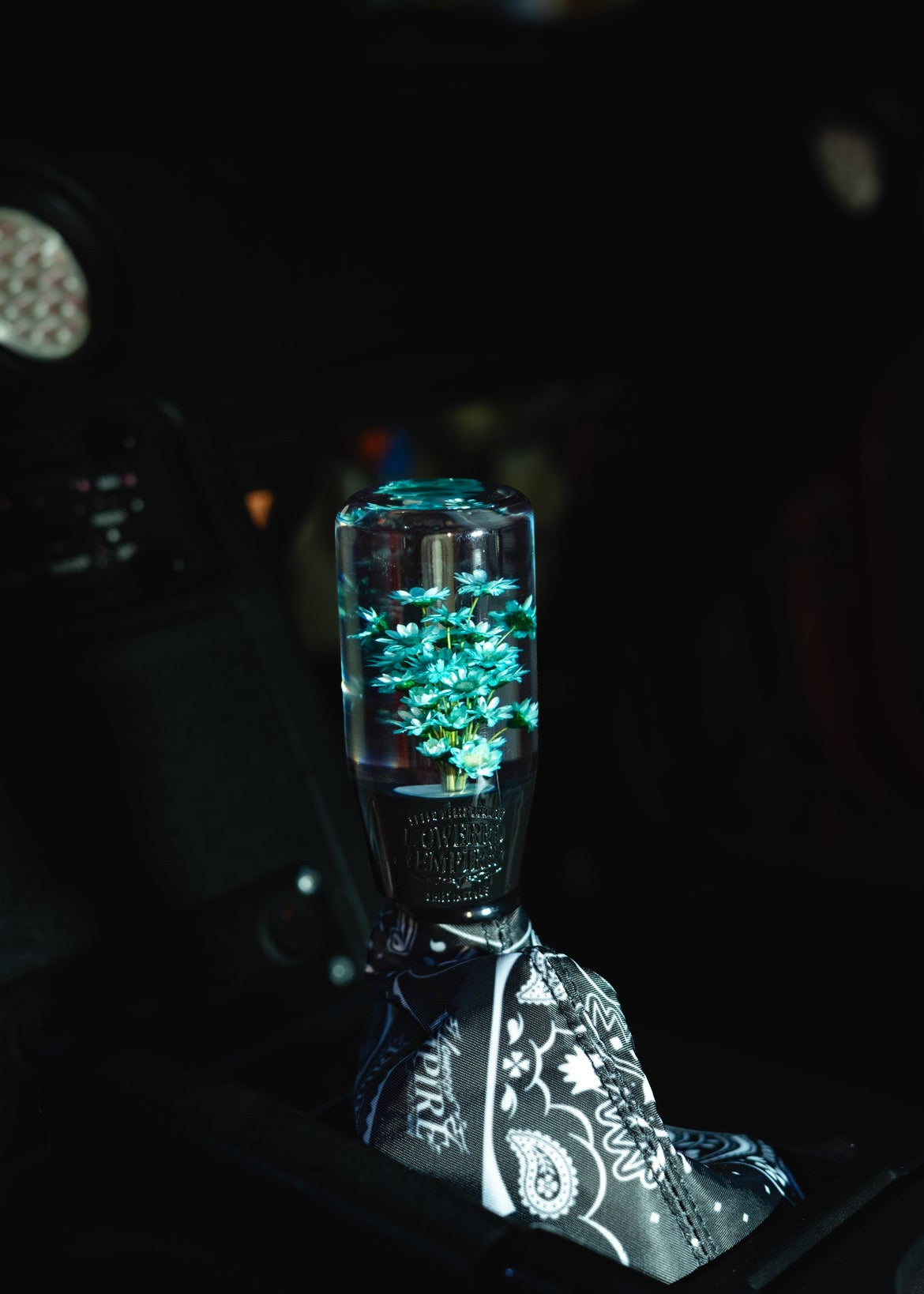 Clear Evermint Blossom Flower Shift Knob | Universal Manual Car Shifter