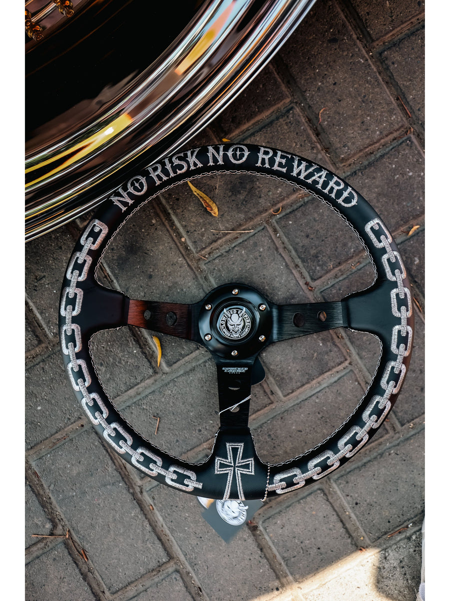 Chromed Chains Leather Steering Wheel