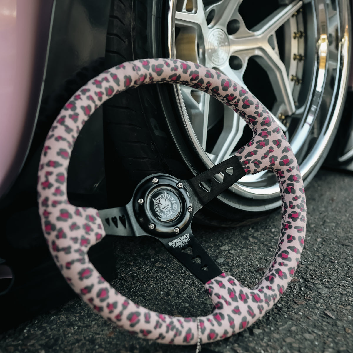 Pink Cheetah Hearts Lowered Empire Wheel