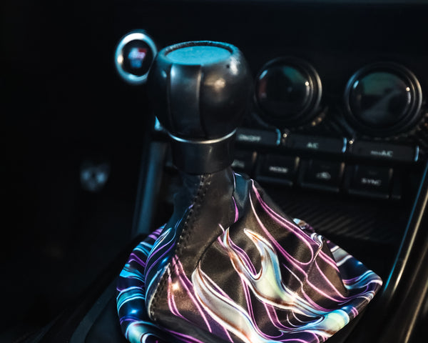 Purple Chrome Flames Shift Boot