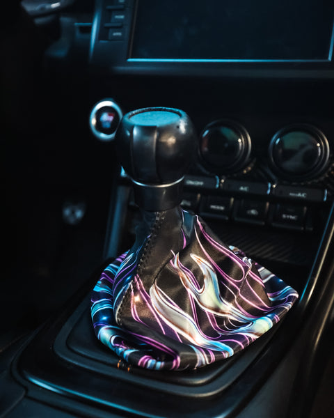 Purple Chrome Flames Shift Boot