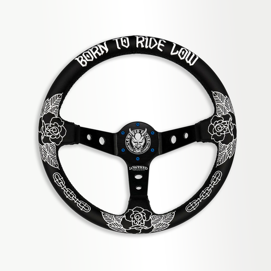 White Killer Roses KR-2 Steering Wheel 350mm