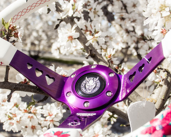 Purple Bracket Sakuras In the Sky Steering Wheel