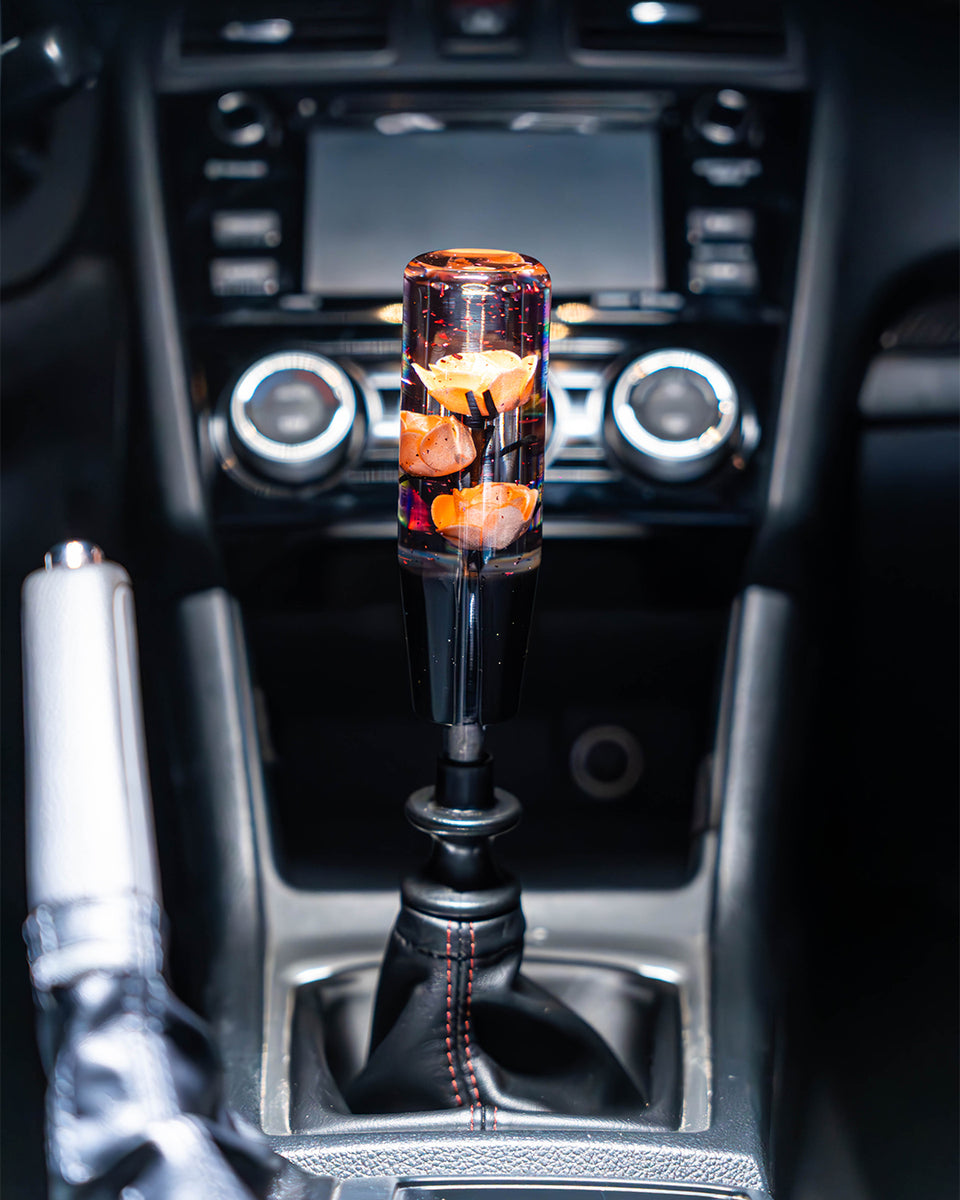 Peach Orange Clear Roses Shift Knob