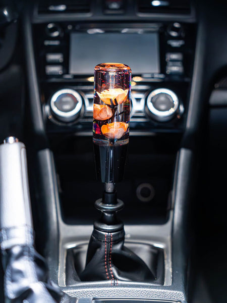 Peach Orange Clear Roses Shift Knob