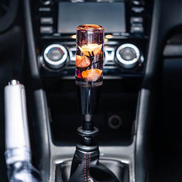 Peach Orange Clear Roses Shift Knob