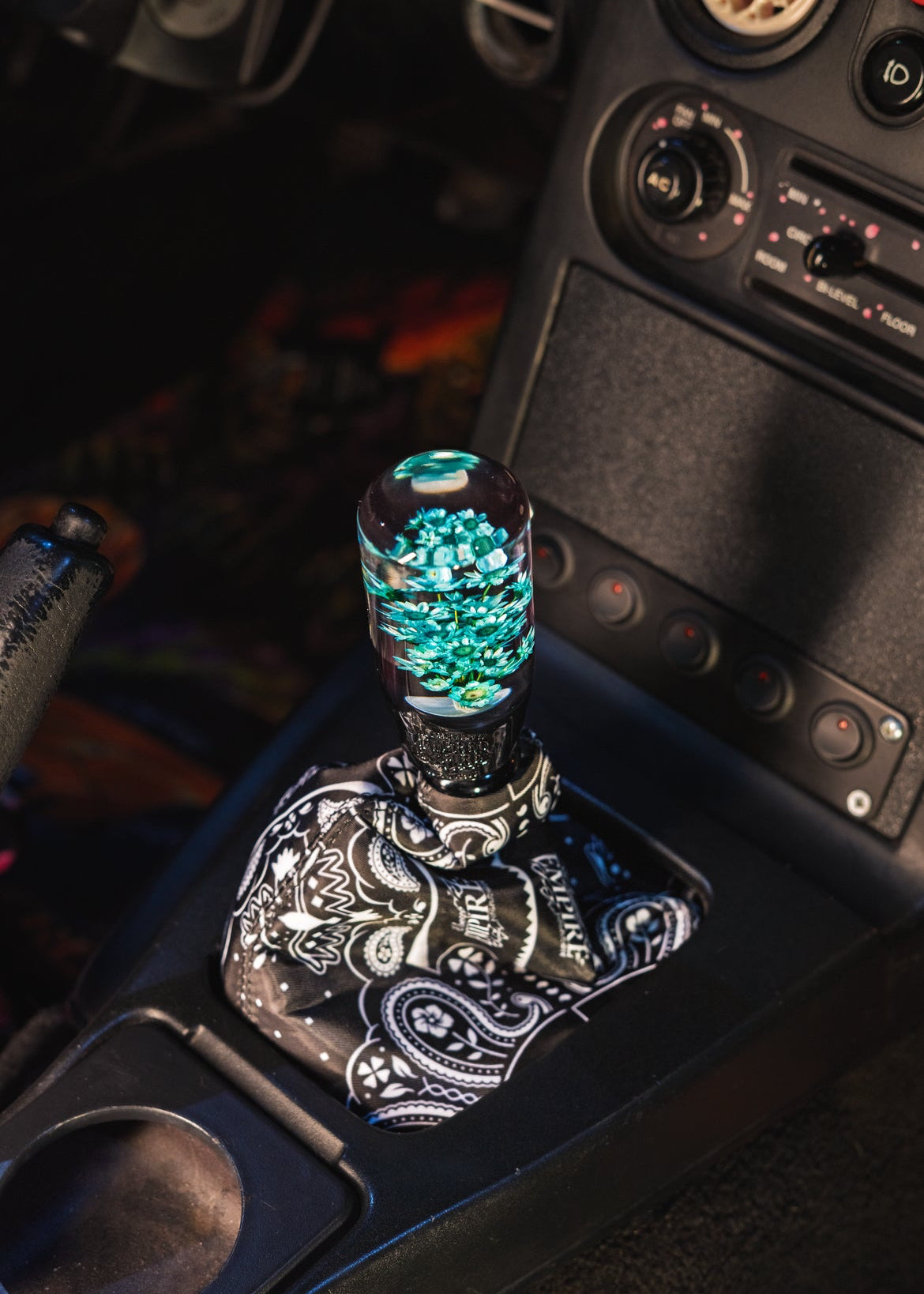 Clear Evermint Blossom Flower Shift Knob | Universal Manual Car Shifter