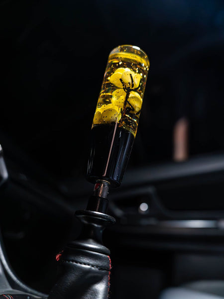 Yellow Clear Roses Shift Knob