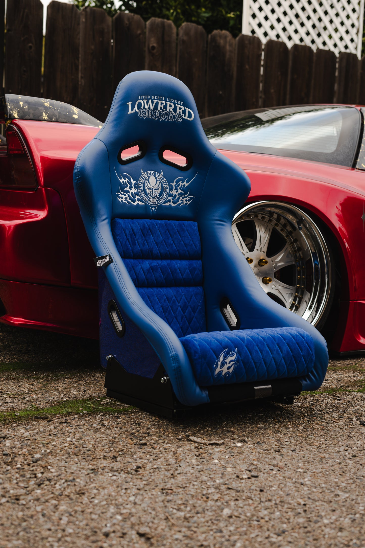 Cyber Blue Racing Seat – Sparkle Gloss Shell | JDM Bucket Seat by Lowered Empire