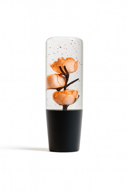 Peach Orange Clear Roses Shift Knob