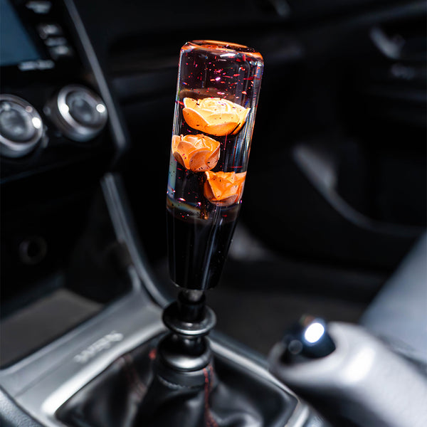 Peach Orange Clear Roses Shift Knob