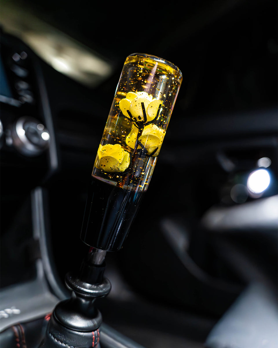 Yellow Clear Roses Shift Knob