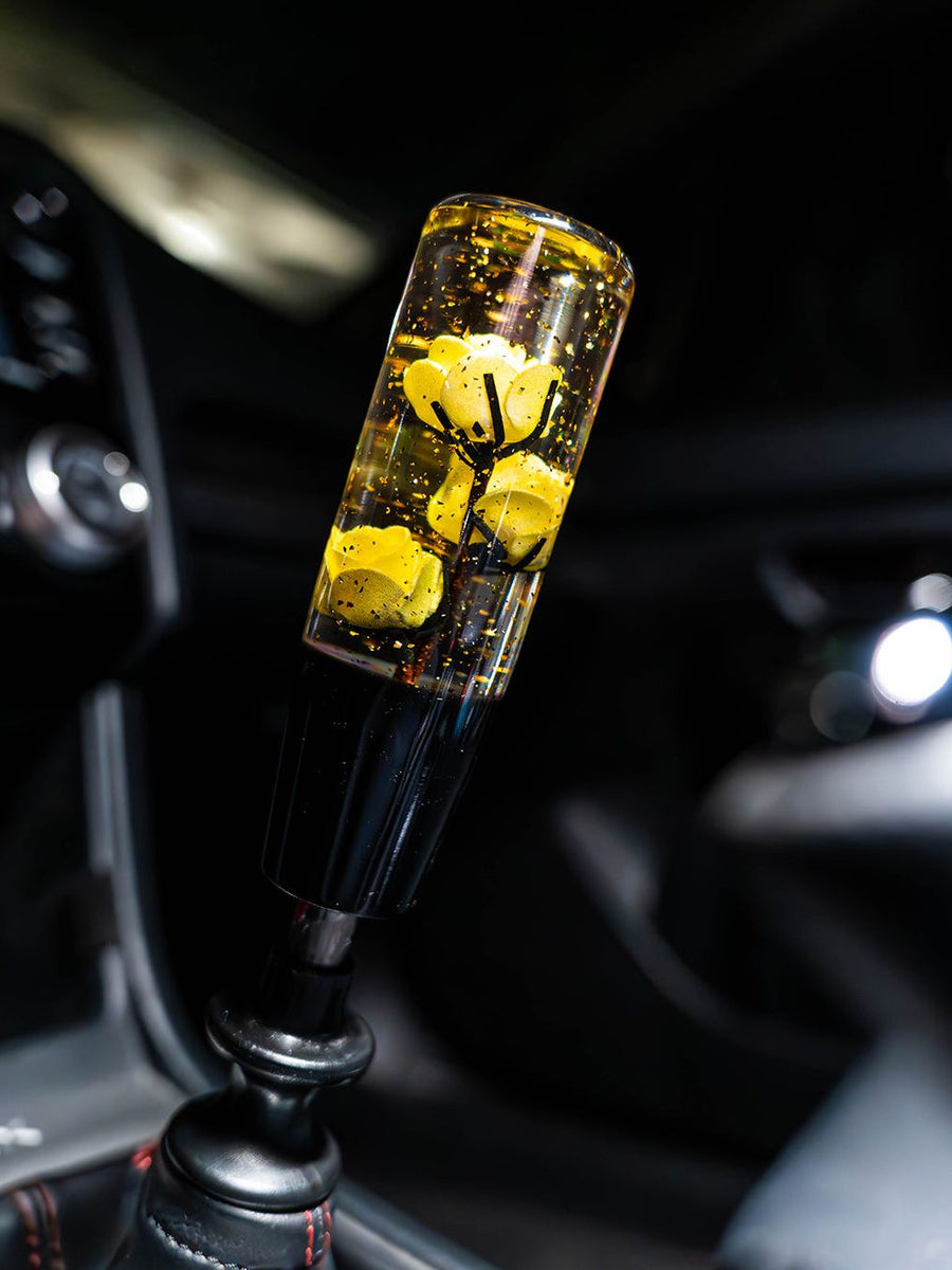 Yellow Clear Roses Shift Knob