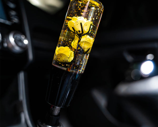 Yellow Clear Roses Shift Knob