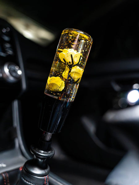 Yellow Clear Roses Shift Knob