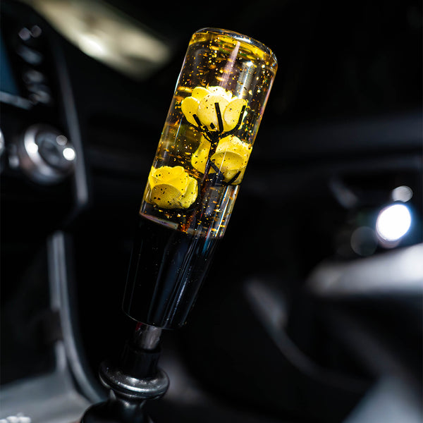 Yellow Clear Roses Shift Knob