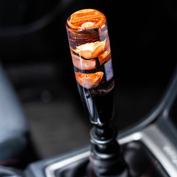 Peach Orange Clear Roses Shift Knob